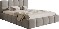 Lit de rangement multifonction en crème française, meubles de chambre à coucher, lit rembourré doux 2025, lit de mariage