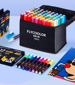 قطع غيار طلاء الأكريليك ماركة (Flycoolor) من صانعي المعدات الأصلية 70 لونًا خاليًا من مادة الكيتونية دائمة خالية من البنزين غير سام أقلام رسم فنية من الأكريليك للمعادن والقماش - Product Image 2