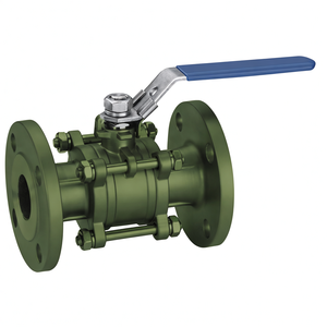 วาล์วบอลสแตนเลสแบบมีหน้าแปลน 3 ชิ้น ANSI Class 300 พร้อมมือจับ วัสดุ UPVC/ทองเหลือง/สแตนเลส - Product Image 1