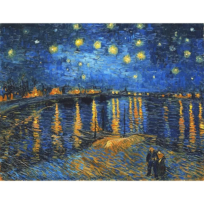 ゴッホ有名な絵画星空の夜のキャンバス絵画写真とリビングルームの壁のアートを印刷