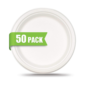 8 9 10 inch Heavy-Duty compostable dùng một lần giấy tấm 100% bã mía phân hủy sinh HỌC SỢI bữa ăn tối tấm - Product Image 1