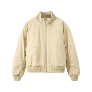 Blouson bomber streetwear pour homme |   Blouson court d'hiver à col montant, coupe déstructurée Cleanfit, rembourré en coton, fermeture éclair frontale, logo ODM Cœur - Product Image 6