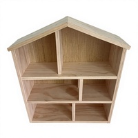 Maison de poupée en bois de pin naturel robuste avec balcon, entièrement assemblée, à décorer soi-même, la maison de rêve des filles