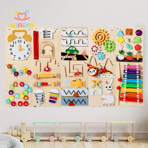 Gioco <span class=keywords><strong>da</strong></span> Parete Multifunzionale in Legno per l'Educazione Precoce dei Bambini, Sviluppo Cognitivo ed Esplorazione, Giocattolo Educativo per lo Sviluppo delle Abilità Manuali - Product Image 1