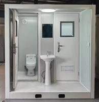 Toilettes préfabriquées portables avec douche et salles de bain pour chantier de construction - Faible coût, mobiles, extérieur, utilisation extérieure, design moderne