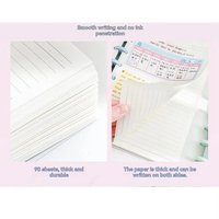 Cuaderno creativo A5 de hojas sueltas – Bloc de notas desmontable con botón de hongo, lindo cuaderno desmontable de doble cara con dibujos animados