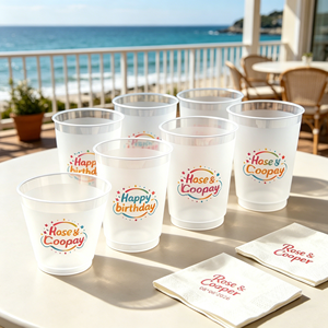 Gobelets à smoothie en plastique PET de 9 oz, échantillon gratuit, diamètre 90 mm, vaisselle pour aliments, vin, soda, boissons énergisantes, boissons gazeuses, monogramme - Product Image 1