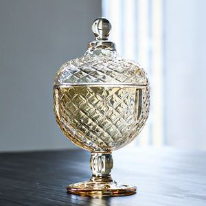 Candy Jar Retro Personalizado Atacado Casamento Vidro Comida Em Relevo Armazenamento Jar Recipiente De Vidros De Cozinha - Product Image 2