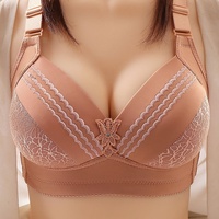 Soutien-Gorge Push-Up Femme TJ de Haute Qualité, Fin, Sans Armature, en Dentelle, Bonnets B C, Sans Coutures, Grande Taille