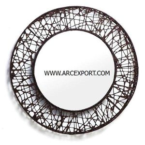 Dernière conception de forme carrée couleur noire enduit de poudre artisanale décoration murale miroir mural rond art mural à un prix raisonnable - Product Image 2