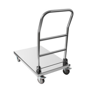 Carrito de Reparto Plegable de Acero Inoxidable Plateado de Alta Resistencia con Capacidad de 300 kg para Hoteles y Restaurantes - Product Image 4