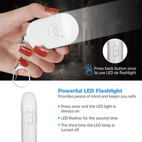 Alarme de sécurité personnelle SOS à clipser sur sac, avec lumière LED à bouton frontal et mousqueton, pour femmes