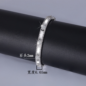 2025 High Quality Luxury 925 <strong>Silver</strong> Moissanite Four Leaf Clover <strong>Bangle</strong> Women's Gifts Lucky Clover <strong>Bracelet</strong> - Product Image 5