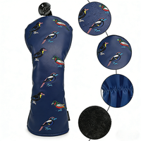 Housse de tête de club de golf en cuir PU, cuir véritable, toile, maille, néoprène, nylon, laine, acrylique, polyester, matériaux de haute qualité