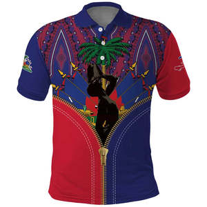 Haiti Polo giorno indipendenza Negre Marron stile semplice personalizzato vendita all'ingrosso di Rugby camicia Polo sublimazione Polo t Shirt stampa - Product Image 1