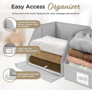 Placard Bacs De Rangement Étagère Organisateur Bacs <span class=keywords><strong>Panier</strong></span> Avant Ouvert pour Placard Organiser Le Stockage - Product Image 6