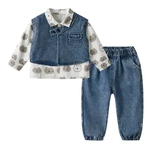 Brands for resale clothing Kid Clothes Wholesale Baby Clothes Boy Two-piece Set