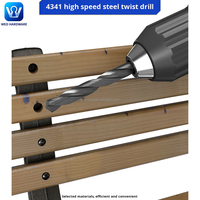 Foret à tige droite HSS 4341, tailles métriques de 0,5 à 13 mm, oxyde noir antirouille, pour perceuse à main, perceuse de table