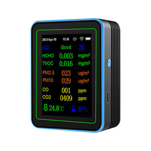 Air Quality Monitor 12 In 1 Formaldehyde Co2 Pm2.5 Tvoc Detector With Lcd Display And Temperature Humidity Sensor - Product Image 1