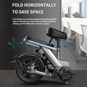 Bicicleta Eléctrica Plegable para Adultos, Venta al por Mayor de Fábrica China 2024, Batería de 20 Ah, 14 Pulgadas, 48 V, 350 Vatios, Bicicleta Eléctrica Urbana Plegable - Product Image 2