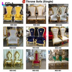 LEDA les chaises et les canapés de mariage rouge utilisés par la mariée et le marié, le trône de canapé dans le style royal, tous disponibles à la vente. - Product Image 6