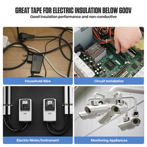 Ylw chống cháy Acrylic áp lực nhạy cảm <span class=keywords><strong>PVC</strong></span> một mặt Băng cách điện không thấm nước công nghiệp Đen 12mm 20m carton - Product Image 6