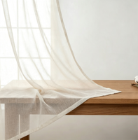 Tissu en microfibre voile tissé teint effet lin 100% polyester léger 30 g/m² 126 pouces de largeur pour rideaux