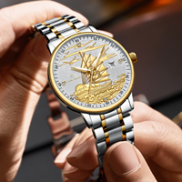 Montre mécanique pour homme entièrement automatique OEM à cadran guilloché, montres-bracelets en acier inoxydable, chronographe, aiguilles lumineuses, étanche 3BAR