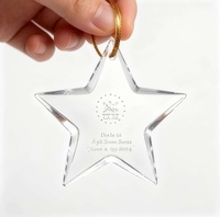 Pendentif en cristal pentagramme transparent pouvant servir de décoration de sapin de Noël ou pour la gravure et l'impression DIY