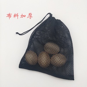 Bolsa de malla de poliéster con cordón, bolsa de almacenamiento portátil negra para deportes, viajes al aire libre, juguete, cuerda para saltar, 1 compartimento - Product Image 2