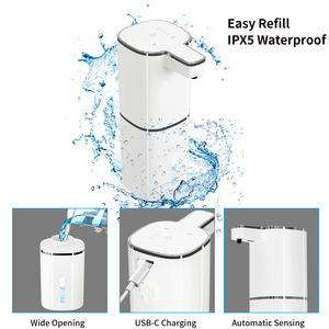 Model baru bebas sentuh 420ml M19 otomatis berbusa pembersih tangan sabun tunggal dudukan dinding Dispenser untuk kamar mandi Hotel dapur - Product Image 3