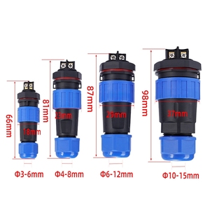 ขั้วต่อสายไฟแบบไม่ต้องบัดกรี LD12/16/20/28 มาตรฐาน IP68 สำหรับการบิน 2/3/4/5/6/7/9 ขา - แบบยึดด้วยน็อต สำหรับโซลาร์/ทางทะเล/ยานยนต์/LED - Product Image 3