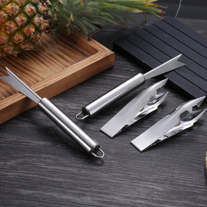 Couteau à ananas en acier inoxydable, ensemble de 2 pièces, lame en forme de V pour un épluchage et un retrait du noyau faciles, outil pour fruits - Product Image 3