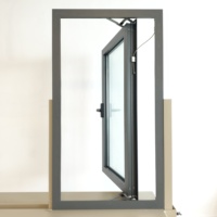 Ventanas Modernas de Cocina de Aleación de Aluminio con Apertura Exterior, Color Gris, con 5 Años de Garantía
