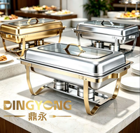 Plat de service professionnel en acier inoxydable 9L avec couvercle en verre pour buffet, chauffe-plats pour hôtels et restaurants – Vente en gros usine