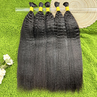 Migliori Capelli Umani Grezzi Vietnamiti in Bulk, Doppia Trama, per Trecce Boho, Capelli Afro Kinky in Bulk