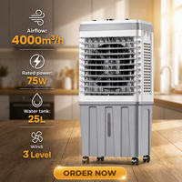 Refroidisseur d'air évaporatif portable, ventilateur désertique avec pompe à eau, 3 vitesses réglables pour la maison, le bureau, l'intérieur et l'extérieur