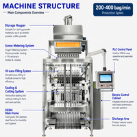 Machine d'emballage automatique à grande vitesse à 10 voies pour sachets de poudre (protéines, matcha, électrolytes) - Prix usine CE