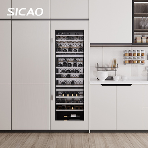 Cave à vin 3 zones en acier inoxydable 304, vitrine réfrigérée pour champagne et vins rouges vintage avec système de refroidissement par ventilateur - Product Image 3
