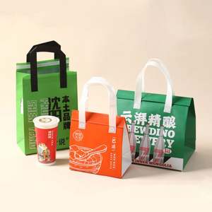 Colorful Insulated Non Woven Cooler <b>Bag</b> Disposable Aluminum Foil for Takeaway Food & Wine Custom Logo <b>Tote</b> for Picnic <b>Lunch</b> <b>Bags</b> - Product Image 1