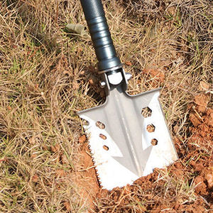 Pelle tactique pliable pour l'extérieur avec couteau Scie à étincelles Décapsuleur Sifflet de glace <span class=keywords><strong>Piton</strong></span> pour le camping, la survie et la randonnée - Product Image 3