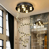 Lustre moderne de luxe en cristal LED 3000/4000/6000K pour hall d'entrée, double salon, restaurant et projets hôteliers
