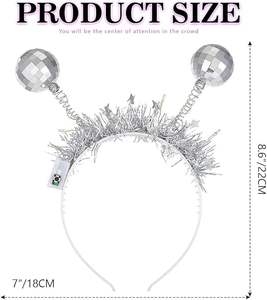 Pafu Birthday Party Decor LED <strong>Disco</strong> <strong>Headband</strong> Glow Party Hair Accessories for Women <strong>Disco</strong> <strong>Ball</strong> <strong>Headbands</strong> - Product Image 3