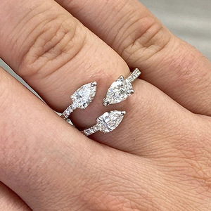 Anello Aperto Regolabile a Goccia per Donne, Elegante Gioiello da Dito alla Moda - Product Image 2