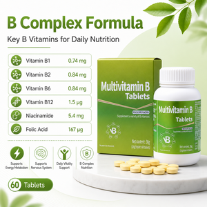 <span class=keywords><strong>Tabletas</strong></span> de Complejo Vitamínico <span class=keywords><strong>B</strong></span> Listas para Enviar, 60 Unidades, B1, B2, B6, B12, Apoyo al Metabolismo Energético - Product Image 2