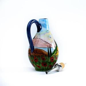 Italian Handmade Sustainable <strong>Ceramic</strong> Olive <strong>Oil</strong> <strong>Dispenser</strong> with Heatable Design Bohemian Style for Kitchen Decor - Product Image 3