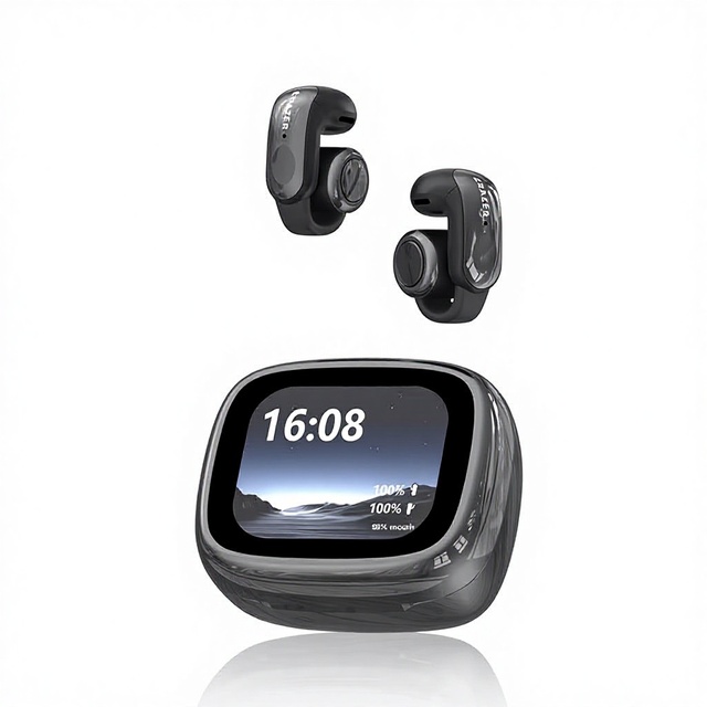XF28AI Open Ear Clip Wireless Earbuds with ANC & Voice Control-Translate 135 Languages OWS Headset