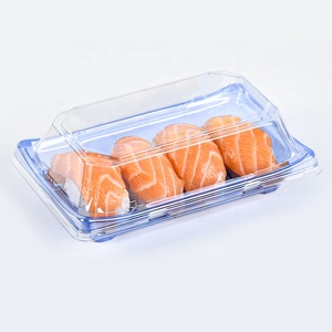 Boîtes de transport pour sushis à emporter de <span class=keywords><strong>6</strong></span> pouces et <span class=keywords><strong>7</strong></span> pouces, bleues, en plastique PET jetable, pour emballages de sushis - Product Image 1