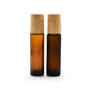 Emballage cosmétique, flacon en verre à bille d'huile essentielle ambrée colorée, 100 pièces, sérum pour le soin de la peau, estampage à chaud - Product Image 1