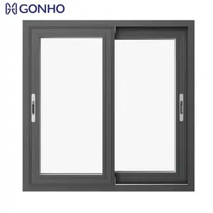 China Top Window Manufacture Glass Black Windows Hurricane Impact Aluminum Sliding Window